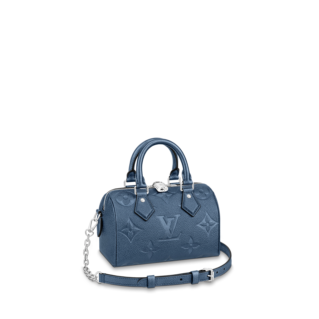 Louis Vuitton SPEEDY BANDOULIERE 20 Monogram Handbag M58958 Navy Nacre